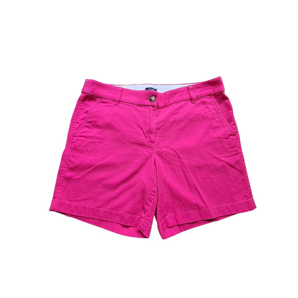 J.Crew Womens Hot Pink Cotton Chino Shorts Size 8 Re-Imagined Fuchsia Summer